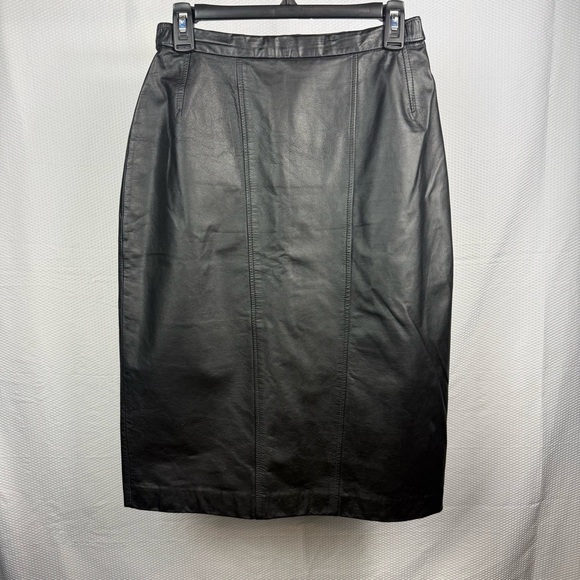Vintage Lilli Ann Collection Genuine Leather Pencil Skirt – Size 10 - Picture 1 of 12